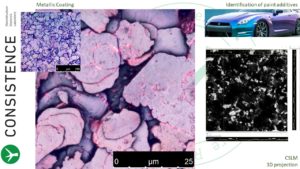 Confocal Microscopy 3D reconstruction images of metallic coating, by Consistence Microstructure Research Laboratory